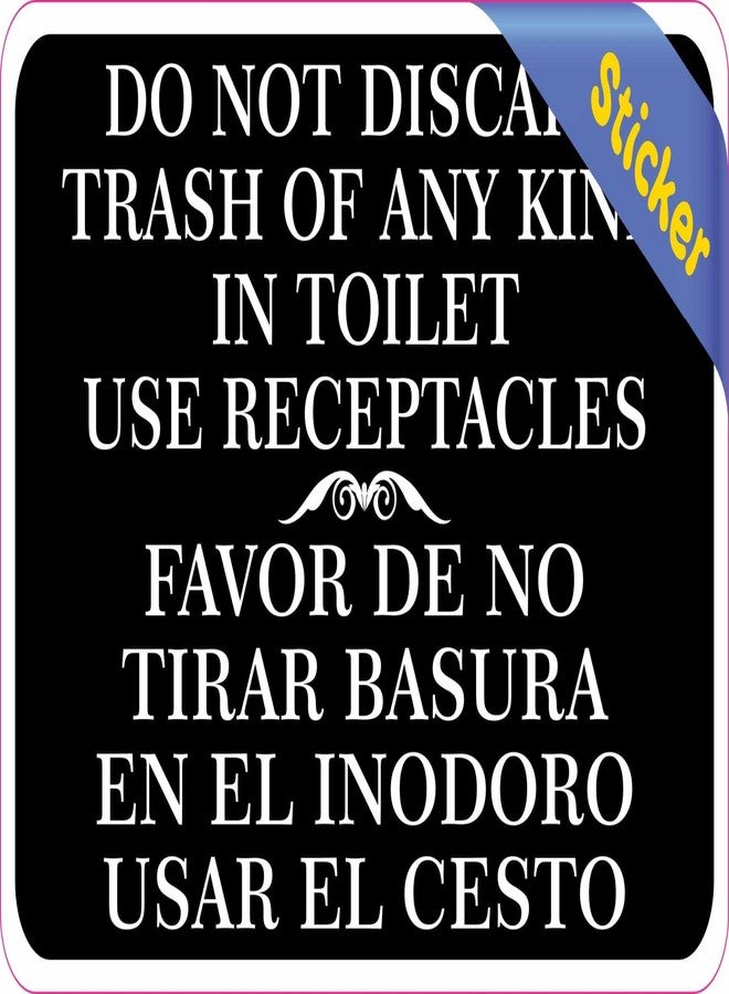 StickerTalk Do Not Discard Trash in Toilet Vinyl Sticker, 5 inches by 3 inches - Image 2